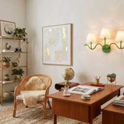 Wall Light - Contemporary Green Triple Shade Sconce, Artistic Wavy Modern Lighting Fixture For Stylish Living Room & Creative Interiors - thumbnail 4