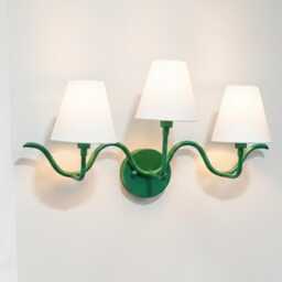 Wall Light - Contemporary Green Triple Shade Sconce, Artistic Wavy Modern Lighting Fixture For Stylish Living Room & Creative Interiors - thumbnail 3