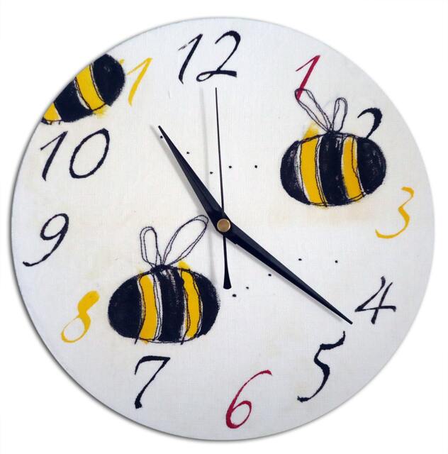 Bee Clock, Girls Nursery Decor, Baby Boy Nursery, Wall Gift For Lover, Her - image 1