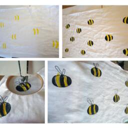 Bee Clock, Girls Nursery Decor, Baby Boy Nursery, Wall Gift For Lover, Her - thumbnail 2