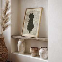 Albania Map - Vintage Beige Typography With City Names Travel Poster Wall Art Print - thumbnail 3