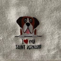 Saint Bernard Dog Towel - Personalised Face Cloth/Hand Bath Embroidered - thumbnail 1