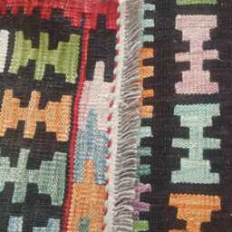 Multicolour Wool Runner, Handmade Artisan Afghan Turkish Persian Qashqai Moroccan Navajo Flatweave, Natural Kilim Rug 254x78 cm - thumbnail 3