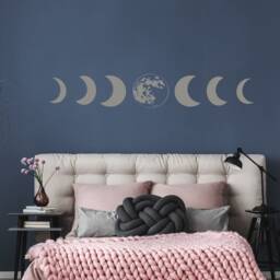Moon Phases Wall Decal - Cycle Decals New Vinyl Astronomy Sticker Full Modern Art Bedroom Decor S81 - thumbnail 2