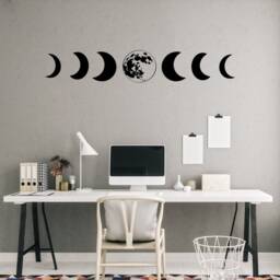 Moon Phases Wall Decal - Cycle Decals New Vinyl Astronomy Sticker Full Modern Art Bedroom Decor S81 - thumbnail 3