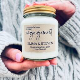 Personalised Engagement Gift Candle Congratulations Newly Engaged Couple - thumbnail 2