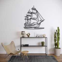 Minimalist Sailboat Metal Wall Art, Nautical Home Decor, Unique Birthday Gift - thumbnail 3