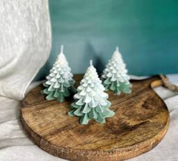 Christmas Tree Candles, Green Decor, Winter Candle, Housewarming Gift, Christmas Gift For Her, Holiday Candles, Festive Candle - thumbnail 1