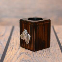 American Staffordshire Terrier - Wooden Candlestick With Dog, Souvenir, Decoration, Limited Edition, Collection - thumbnail 2