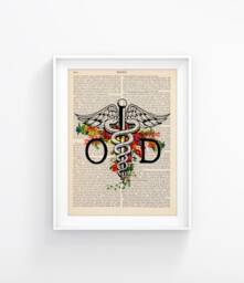 Doctor Of Optometry, Od Caduceus Illustration, Medical Symbol, Medical School, Medical Student, Graduation, Gift 197 - thumbnail 1