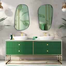 Irregular Mirror - Asymmetrical Unique Oval Wall Mid-Century Modern Scandinavian Style Decor By Asmiro - thumbnail 3
