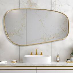 Irregular Mirror - Asymmetrical Unique Oval Wall Mid-Century Modern Scandinavian Style Decor By Asmiro - thumbnail 2