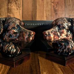Australian Shepherd Bust 3D Printed Dog Memorial, Aged Metal Finish - thumbnail 3