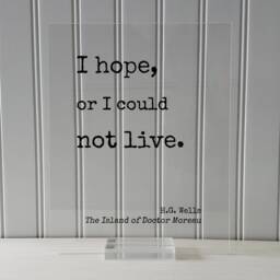 H.g. Wells - Floating Quote I Hope, Or Could Not Live. The Island Of Doctor Moreau Art Print Motivational Inspirational - thumbnail 3