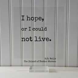 H.g. Wells - Floating Quote I Hope, Or Could Not Live. The Island Of Doctor Moreau Art Print Motivational Inspirational - thumbnail 3
