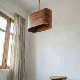 Walnut Pendant Light, Lighting Chandelier Home Decor, Nordic Style Hanging Lamp - thumbnail 2