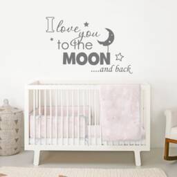 I Love You To The Moon & Back Wall Decal, Nursery Sticker, To Sticker Decor, Baby - thumbnail 3