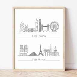 I See London France Sign Would Poop Here Again Printable Poster Bathroom Wall Decor Funny Signs Toilet