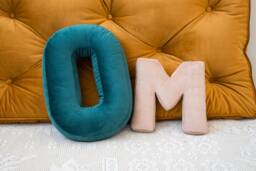 Letter Pillow Room Decor Velvet Fabric Letters Shaped Cream Stuffed Baby Room