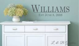 Family Name Established Date -Vinyl Wall Decal-Wedding Or Anniversary Gift - Sign - Home Decor - thumbnail 1