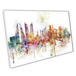 Vibrant Manama Bahrain Skyline Canvas Art Print - Modern City Landmark Wall Decor For Home & Office - thumbnail 1
