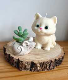 Kitten Candle Gift - 100% Soy Wax, Vegan-Friendly, Eco-Friendly, Perfect For Cat Lovers - thumbnail 1