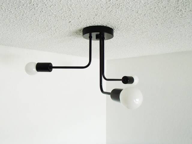 Flush Mount Ceiling Light - Minimalist Triple Arm Living Room Bedroom Lighting Bathroom Dining Kitchen Ul Listed - image 1