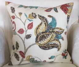 Fall Flower Pillow, Teal Floral Cushion, Brown Thanksgiving Decor, Living Room Accent, Sofa Throw Sham