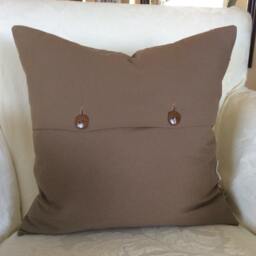 Fall Flower Pillow, Teal Floral Cushion, Brown Thanksgiving Decor, Living Room Accent, Sofa Throw Sham - thumbnail 2