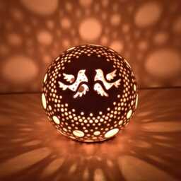 Dove Tea Light Holder Ceramic Candle Lantern, Wedding Centerpiece - thumbnail 1