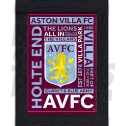 Aston Villa Fc Word Poster A4/A3 A2 Unframed & Framed Options - thumbnail 2