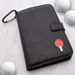 Table Tennis Bat Design - Personalised Leatherette Golf Organiser Complete With Divot Repairer, Marker, Tees, Scorecard & Pencils - thumbnail 1