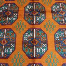 6'8x9'10 Brand New Yellowish Akhcha Handmade Rug, Afghan High Pile Rug Turkmen Bokhara Rug, Livingroom Tribal Bedroom Office Rug - thumbnail 3