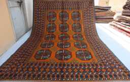 6'8x9'10 Brand New Yellowish Akhcha Handmade Rug, Afghan High Pile Rug Turkmen Bokhara Rug, Livingroom Tribal Bedroom Office Rug - thumbnail 1