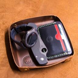 Leather Valet Tray/Catchall Desk Organizer - thumbnail 2