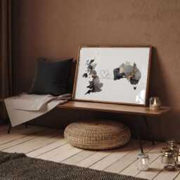 United Kingdom & Australia Map Black & Gold Travel Wall Art Print - UK Moving Home Gift - thumbnail 2