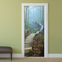 Door Sticker, Wallpaper, Mural, Nature Wall Art, Bridge Bedroom Living Room Home Decor, Decor Mural