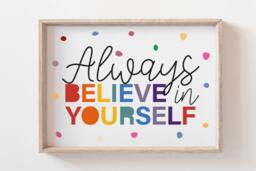 Girls Nursery Print, Playroom Boys Bedroom, Decor, Kids Wall Art, Rainbow Colourful, Toddler Room - thumbnail 1