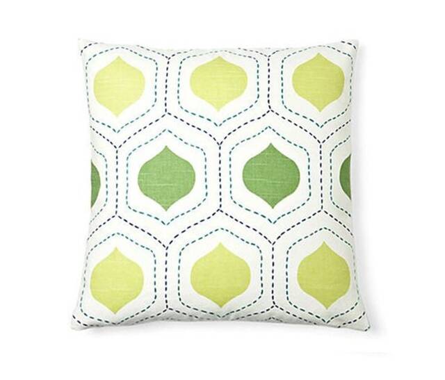 Honeycomb Citrus- Decorative Pillow Cushion Cover - Accent Throw Lime Greens, Cream