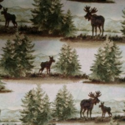 Moose Baby Flannel Crib Sheet Woodland Cabin Bedding - thumbnail 2
