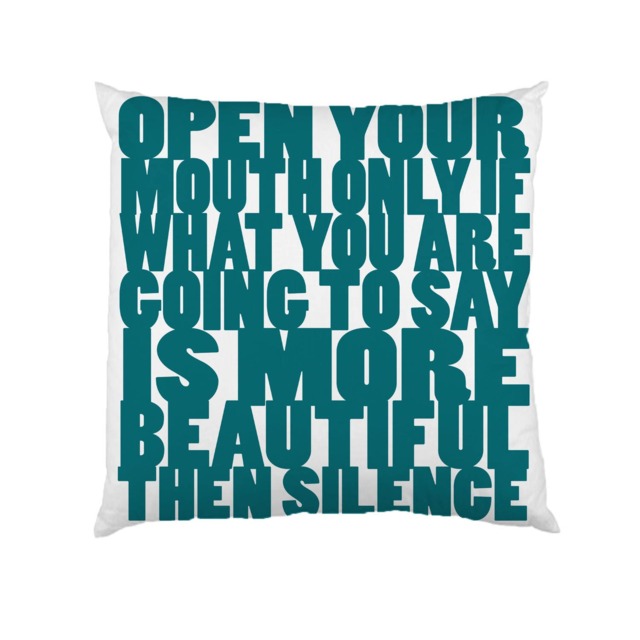 Open Mouth Only If Typograhy Inspirational Quote Cushion Case Covers, New Cotton Textile With Or Without Inner