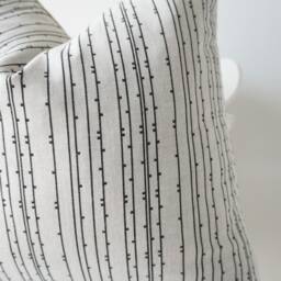 White Cream Black Striped Pillow Cover - thumbnail 4