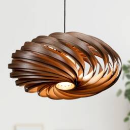 Veneria 100% Wood Lamp Made Of Walnut Tree, Pendant Handmade in Germany