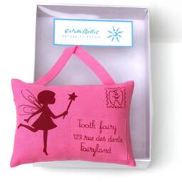 Handmade European Linen Tooth Fairy Pillow Pink Girly Gift - thumbnail 3