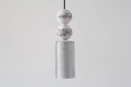 Handmade Concrete Cylinder Pendant Light With Epoxy Spheres