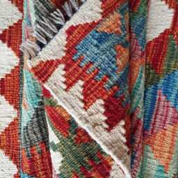 Kilim Rug Multicolour, Handmade Artisan Afghan Turkish Scandinavian Navajo Bohemian Flatweave Natural Wool 116x88 cm - thumbnail 4