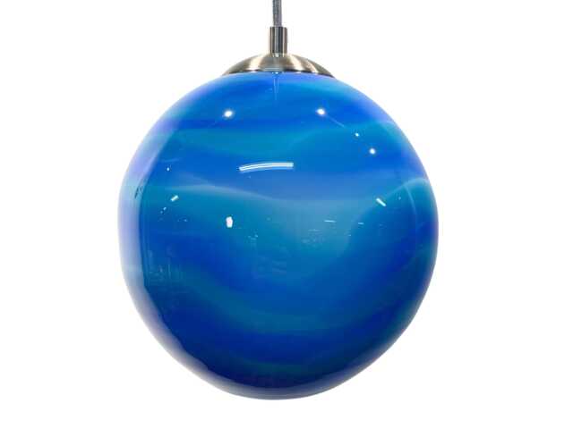 Blue Wave Hand Blown Glass Pendant Light Ready-Made - image 1