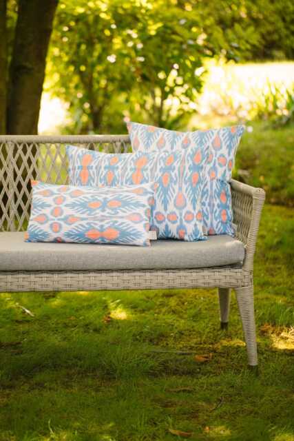Linen Pillow Cover - Pillowcase Ikat Covers Blue Coral - image 1