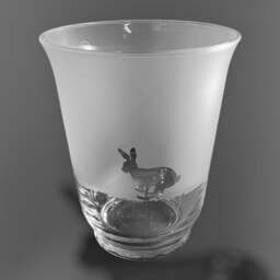 Hare Vase - 18cm Clear Flared Glass Vase Or Candleholder With Hare Frieze Design - thumbnail 2