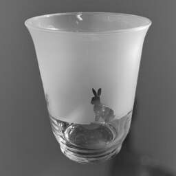 Hare Vase - 18cm Clear Flared Glass Vase Or Candleholder With Hare Frieze Design - thumbnail 3